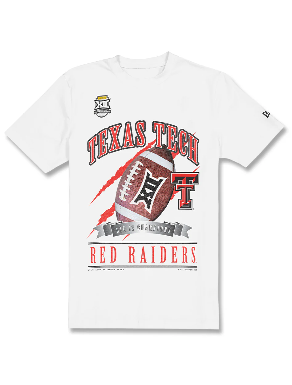 New Era Texas Tech Big 12 CHAMPS - T-Shirt - Locker Room - WHITE