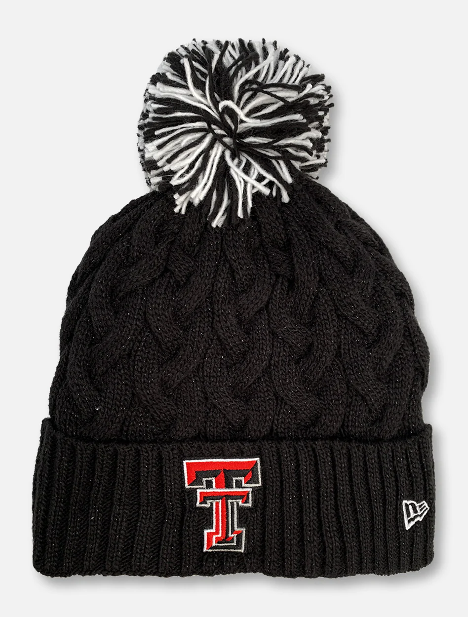 New Era Texas Tech Red Raiders Glitter Plush Pom Pom Beanie