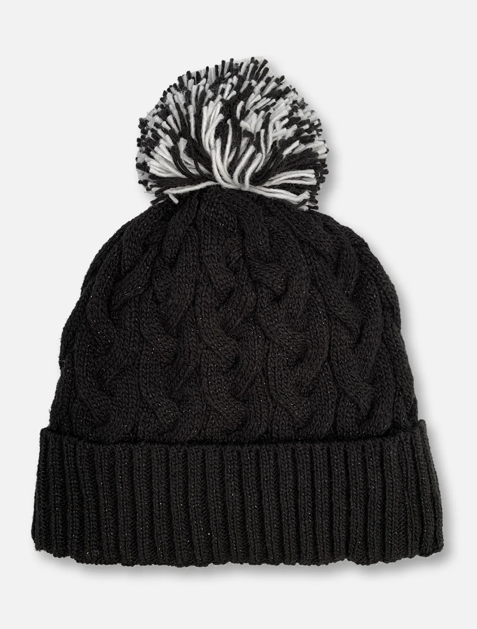 New Era Texas Tech Red Raiders Glitter Plush Pom Pom Beanie - Image 2