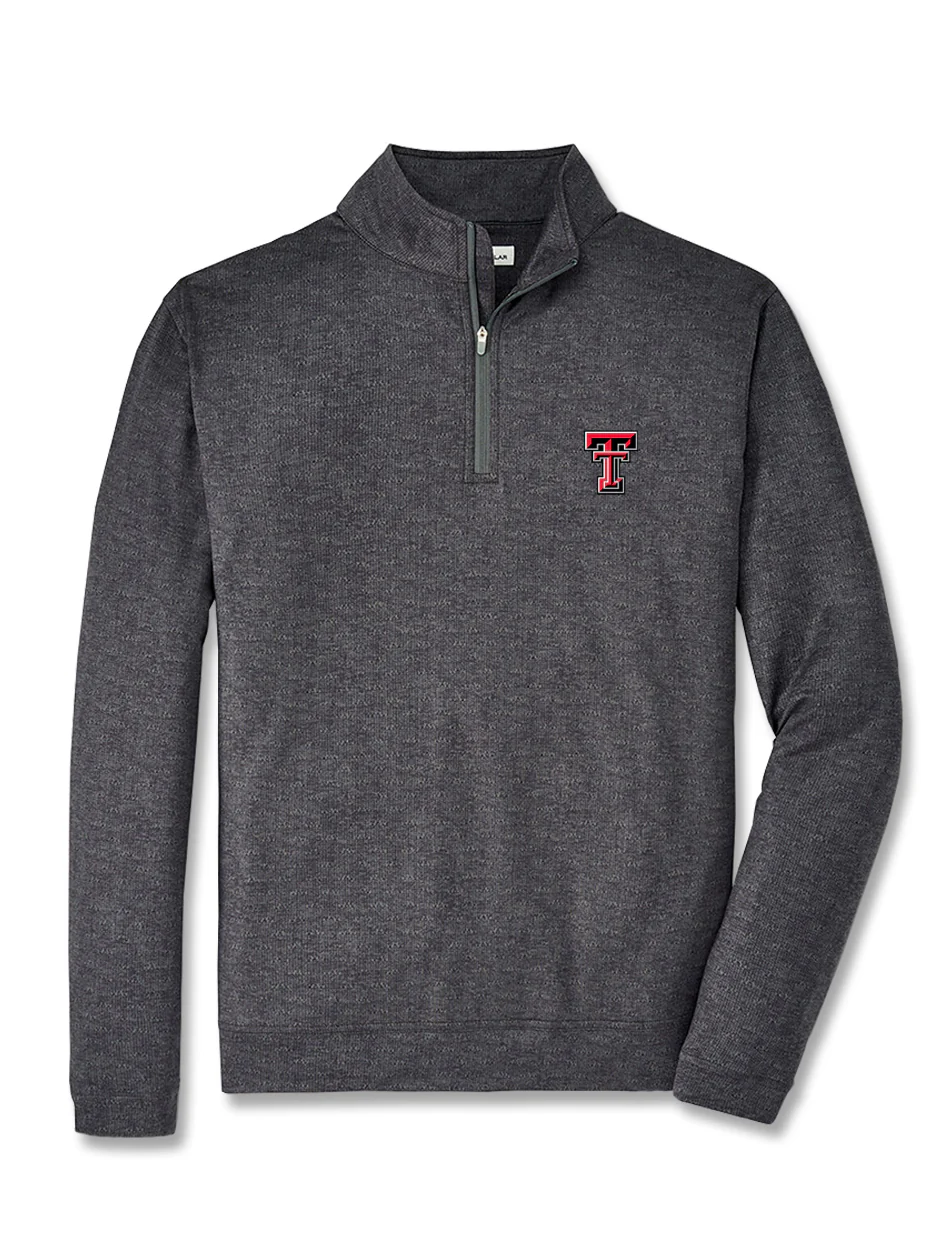 Peter Millar Texas Tech Double T Perth Stretch "Stitch" Performance Quarter Zip