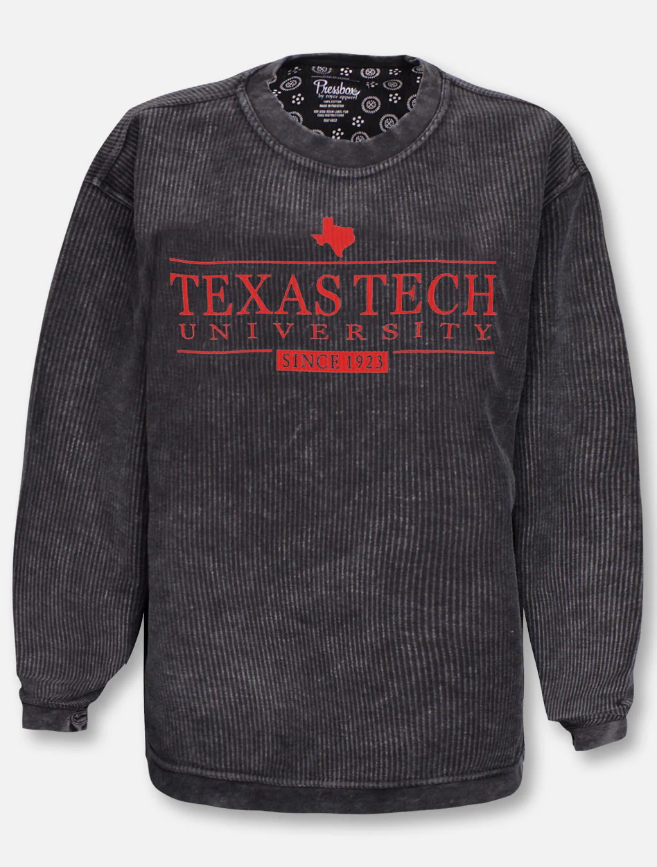 Pressbox Texas Tech Red Raiders "Bar School" Corduroy Long Sleeve Tee - Image 3