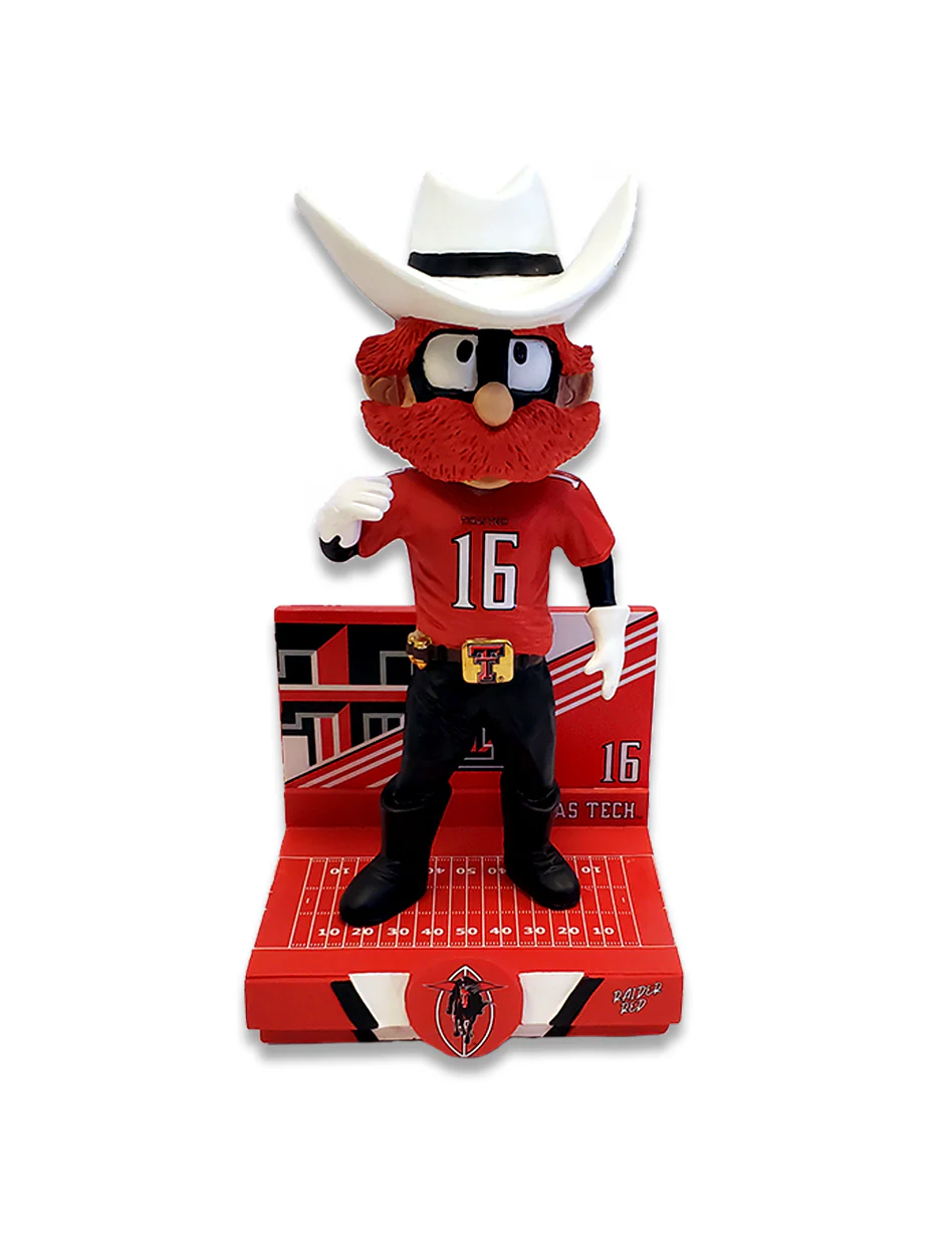 Raider Red #16 in Texas Tech Uniform on Field Bobble Head