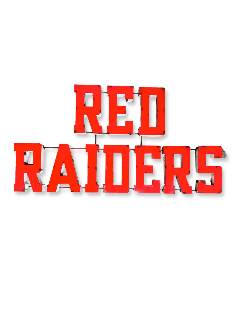 Red Raiders Stacked "Vintage" Recycled Metal Wall Sign
