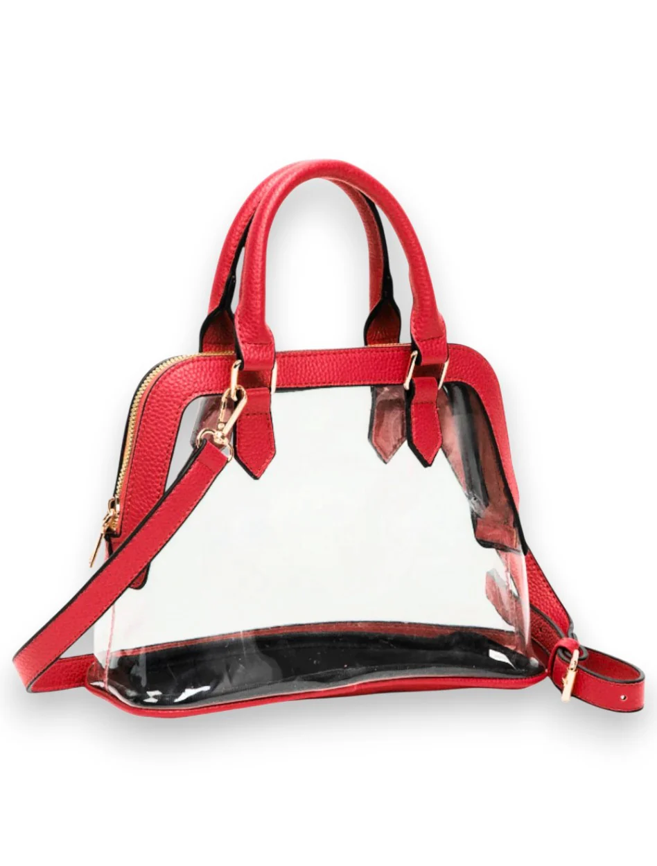 "Sadie" Half Moon Clear Crossbody Purse