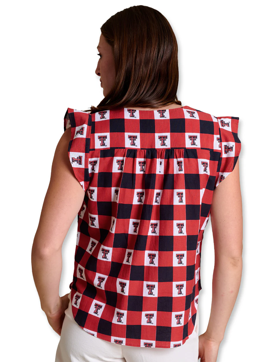 Texas Tech Stewart Simmons "The Go Gingham" Ruffle Tank - Image 2
