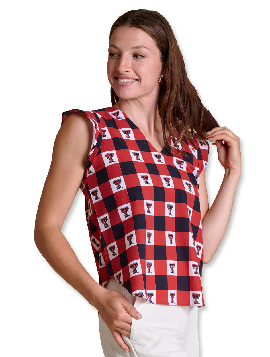 Texas Tech Stewart Simmons "The Go Gingham" Ruffle Tank - Image 3
