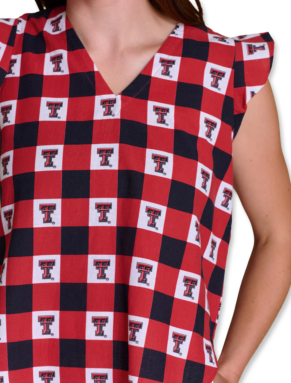 Texas Tech Stewart Simmons "The Go Gingham" Ruffle Tank - Image 4