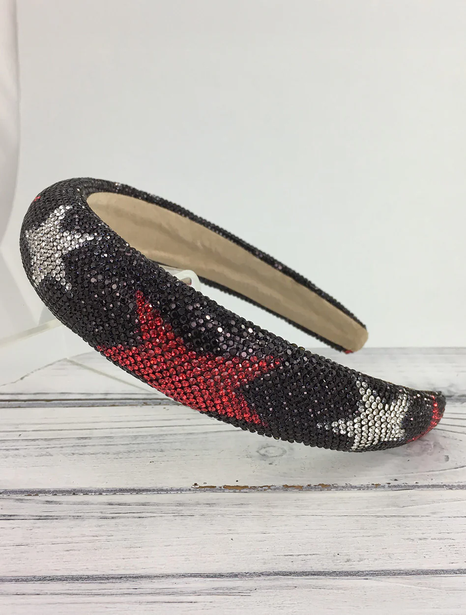 Team Color Rhinestone Double Star Headband