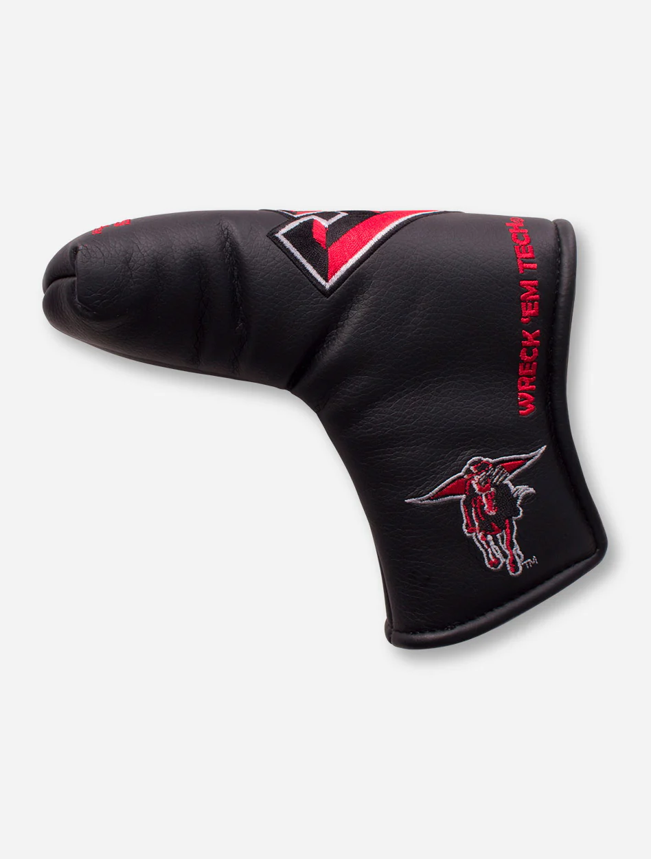 Team Effort Texas Tech Masked Rider on Black Blade Putter Cover - Image 2