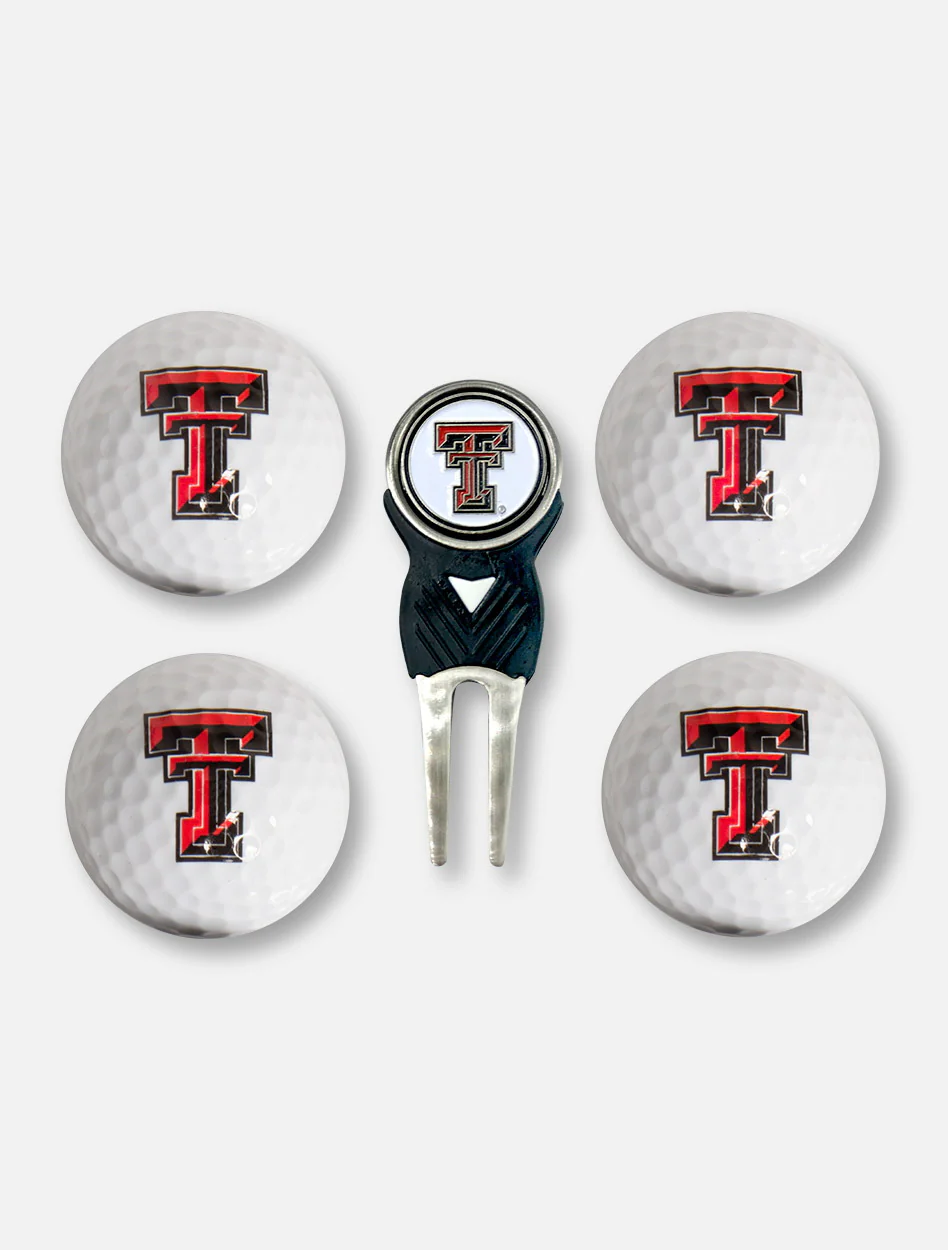 Team Golf Texas Tech Red Raiders Double T Divot Tool, Balls, and Ball Marker Gift Set