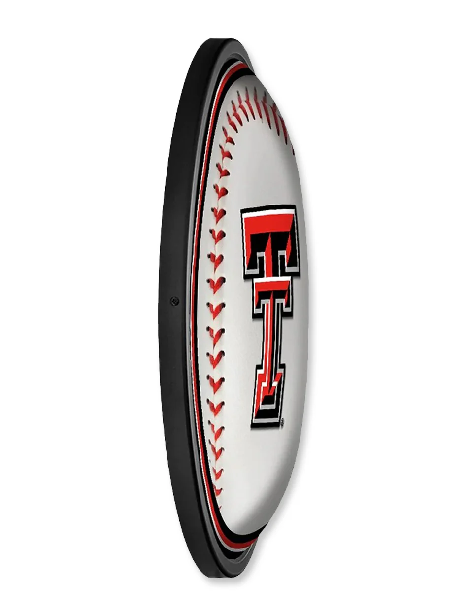 Texas Tech 18" Diameter Baseball Slimline Lighted Wall Sign - Image 3