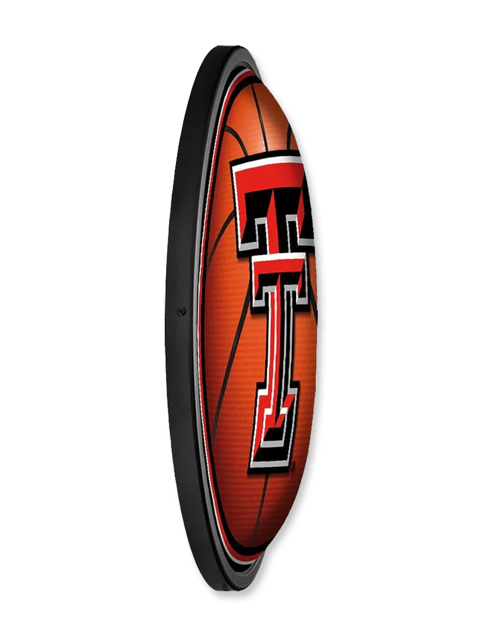 Texas Tech 18" Diameter Basketball Slimline Lighted Wall Sign - Image 3