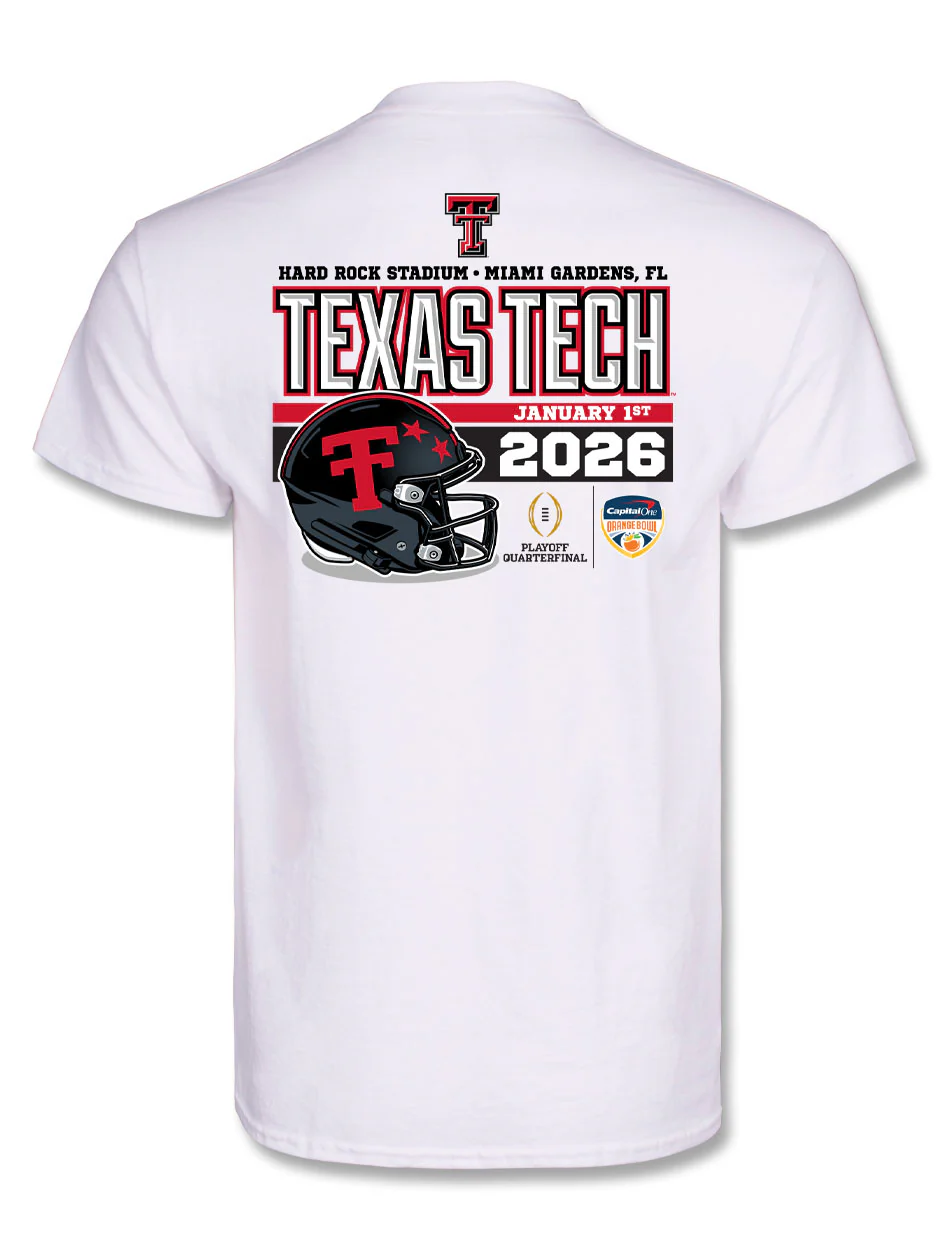 Texas Tech 2025 CFP Orange Bowl - T-Shirt- Juiced - WHITE