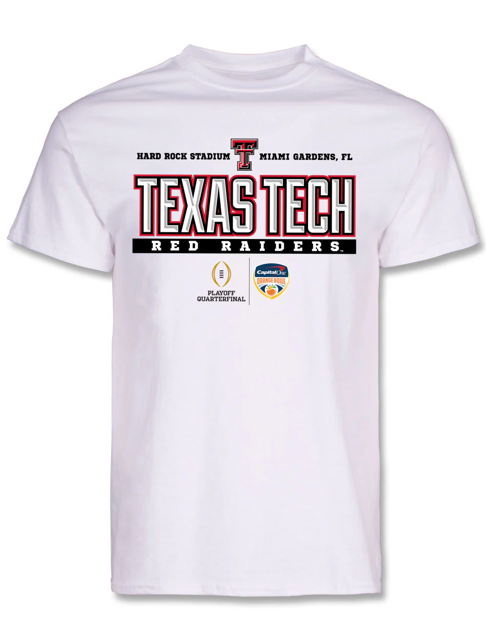 Texas Tech 2025 CFP Orange Bowl - T-Shirt- Juiced - WHITE - Image 2