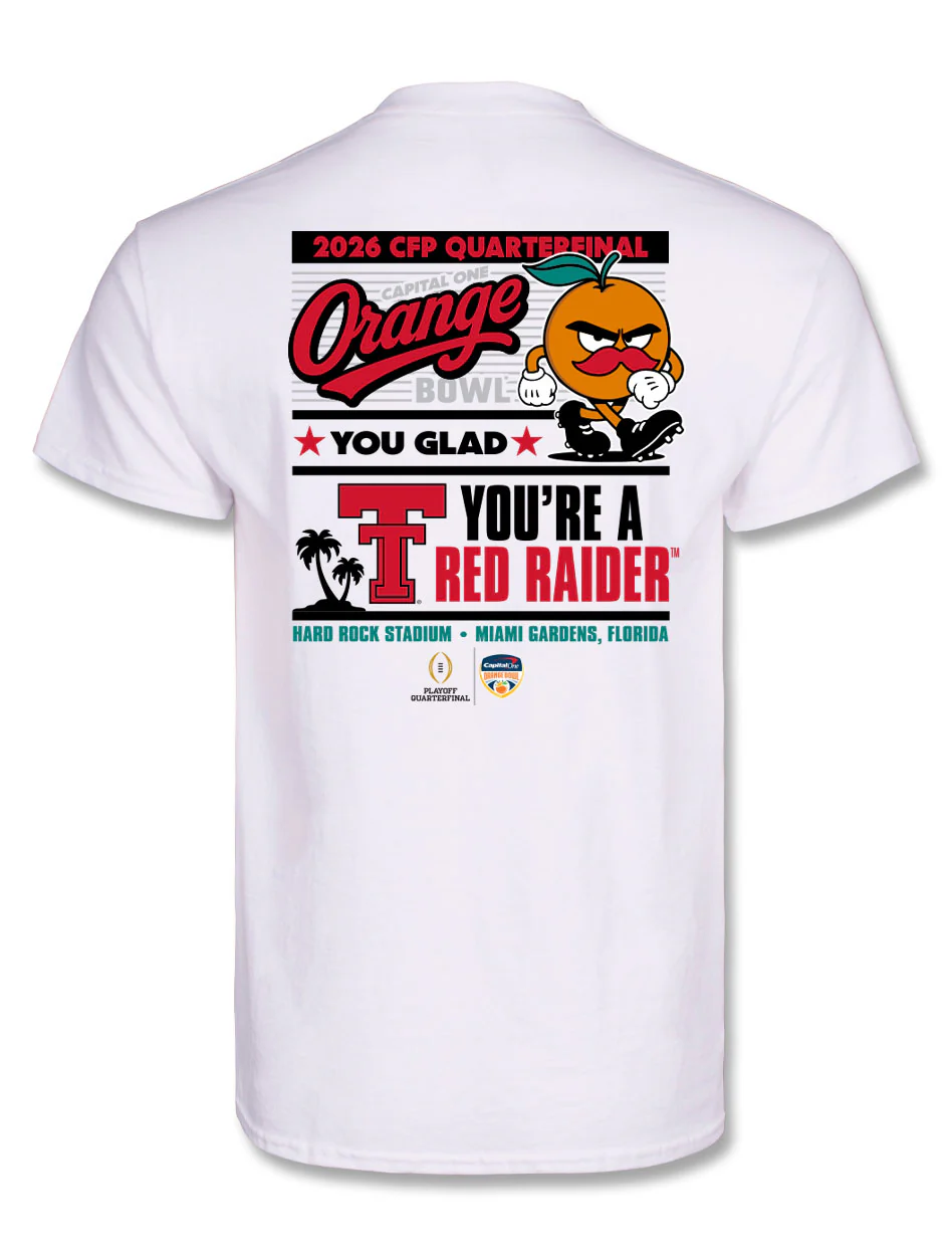 Texas Tech 2025 CFP Orange Bowl - T-Shirt - Orange You Glad - WHITE