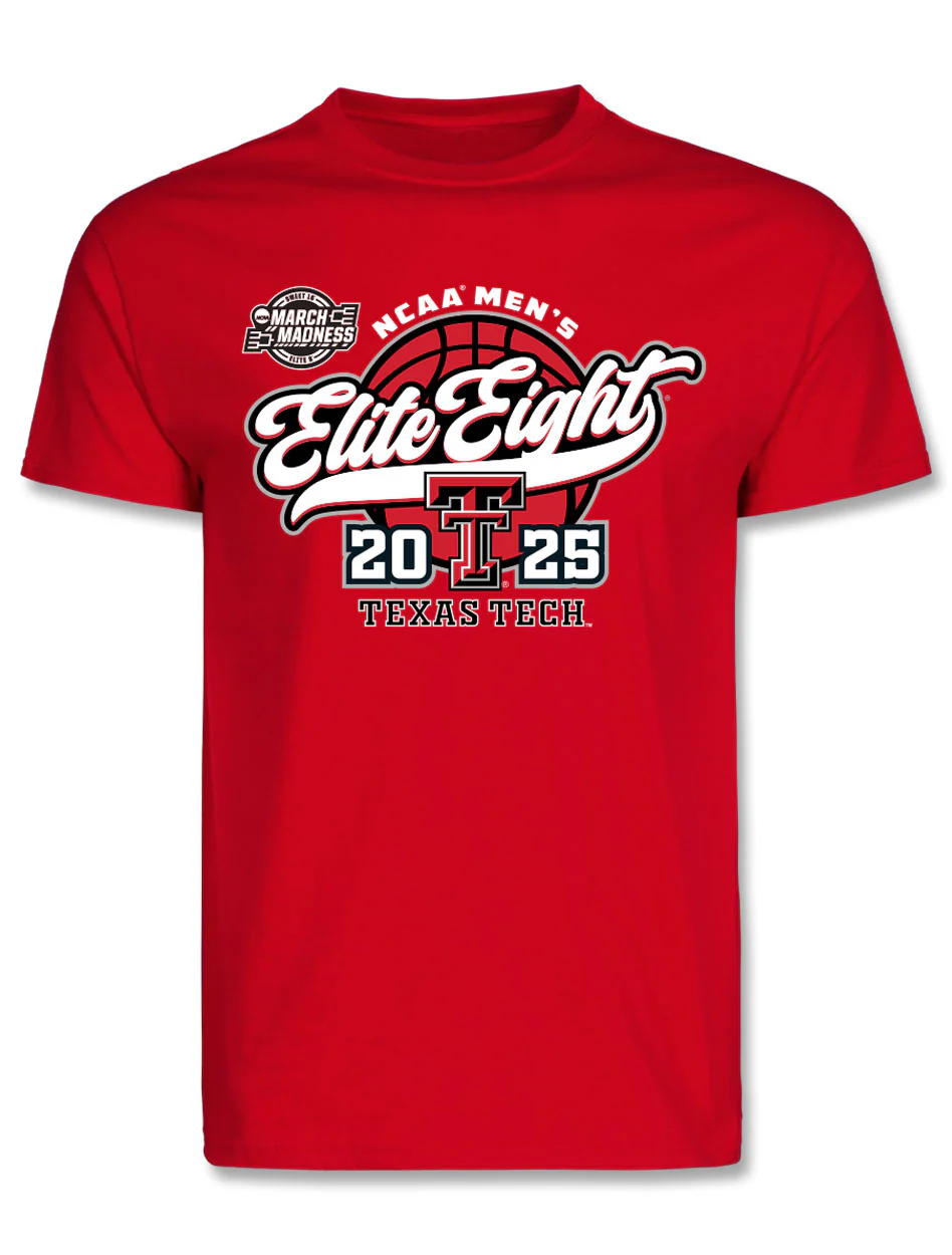 Texas Tech 2025 Elite 8 "Retro Script" Red Short Sleeve T-Shirt