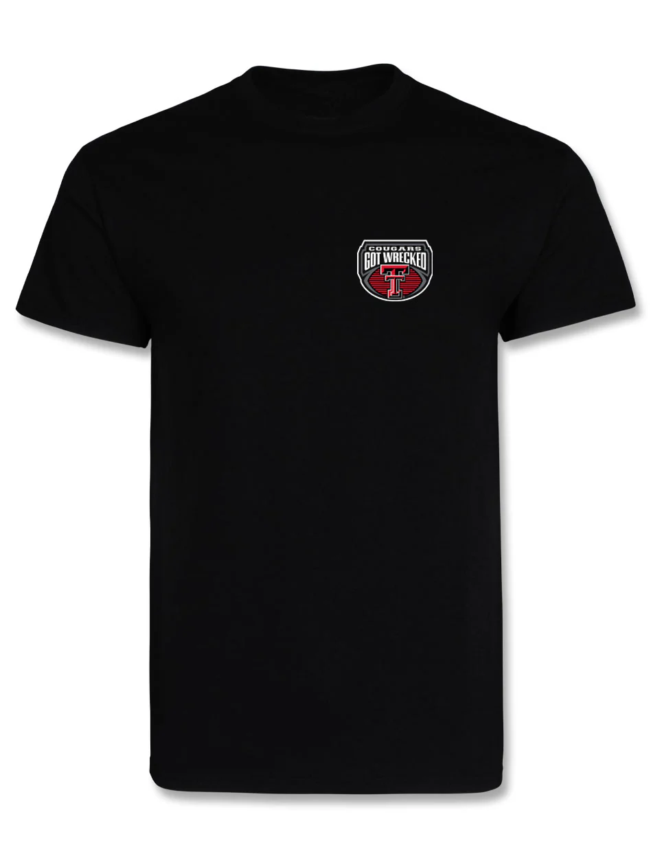 Texas Tech 2025 "Wrecked BYU" Gameday Score Black T-Shirt - Image 2