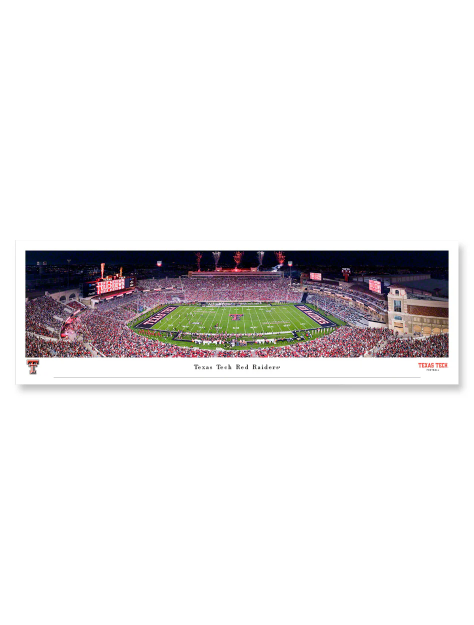 Texas Tech "50 Yard Line" Panoramic Poster of the New Jones AT&T Stadium