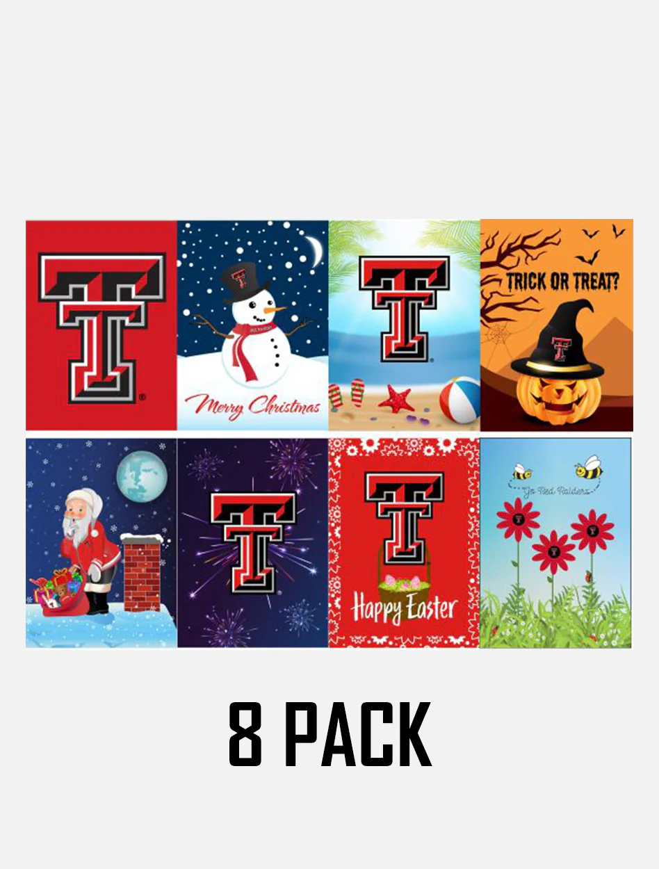 Texas Tech 8 Pack of Seasonal Garden Flags