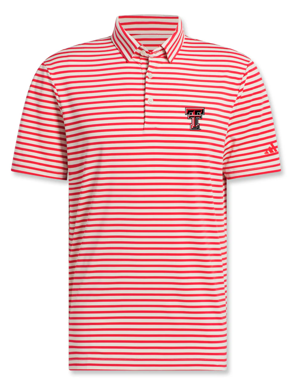 Texas Tech Adidas Golf "Ace" Ultimate Stripe Polo