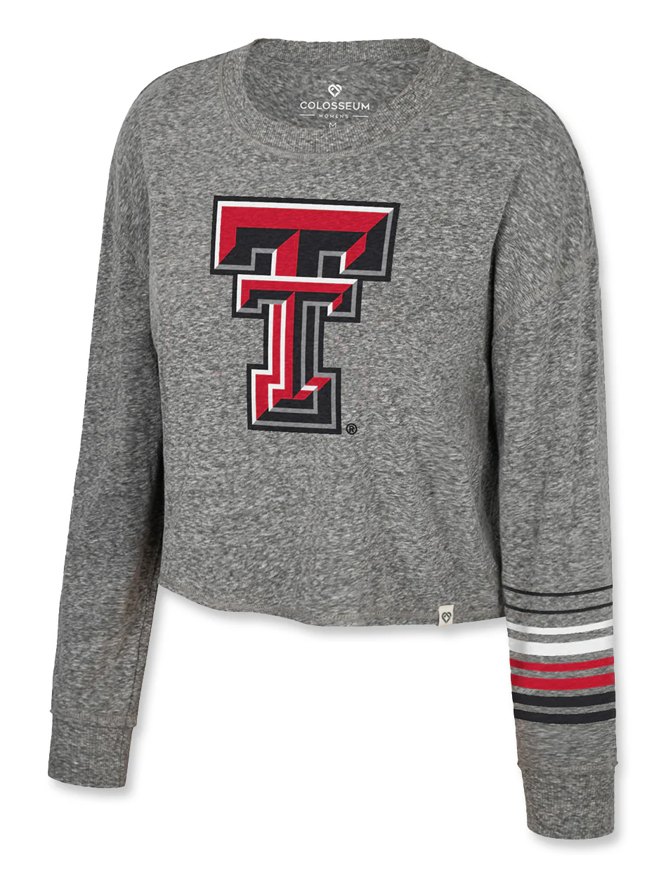 **Texas Tech Arena "Blue Steel" Cropped Long Sleeve Shirt