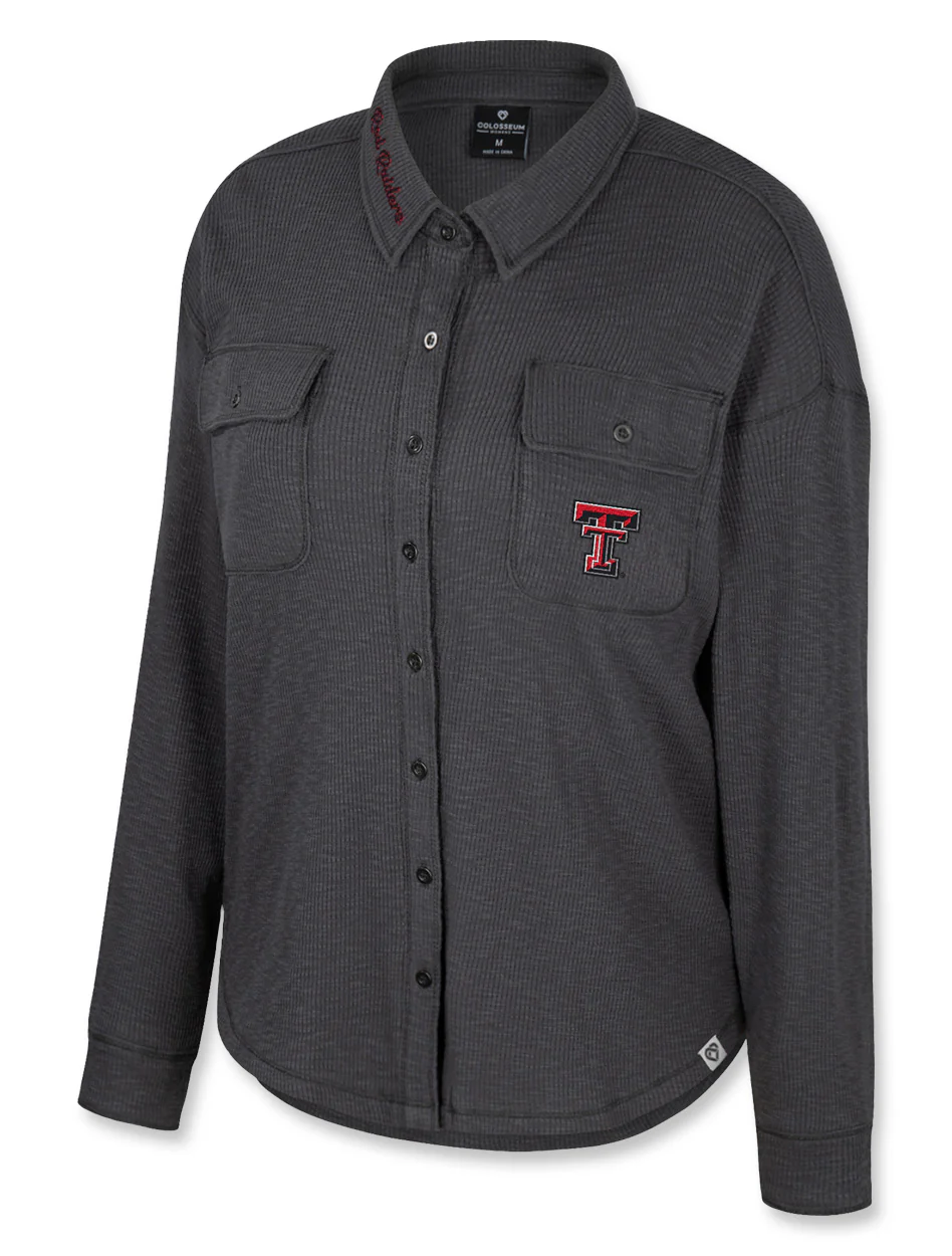 **Texas Tech Arena "Trainer" Women's Sweater Waffle Shacket