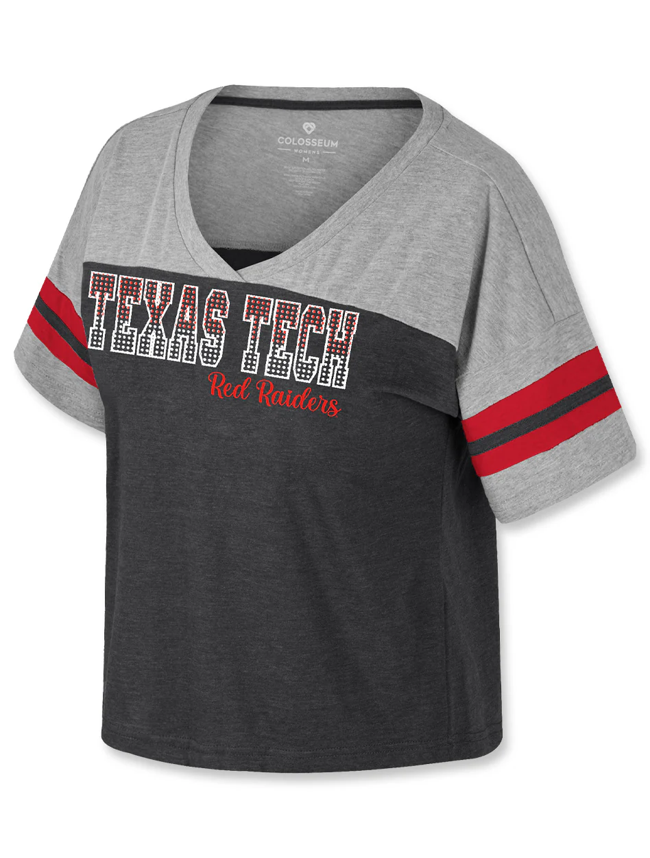 Texas Tech Arena "Treasure" Women's Rhinestone V-Neck Top
