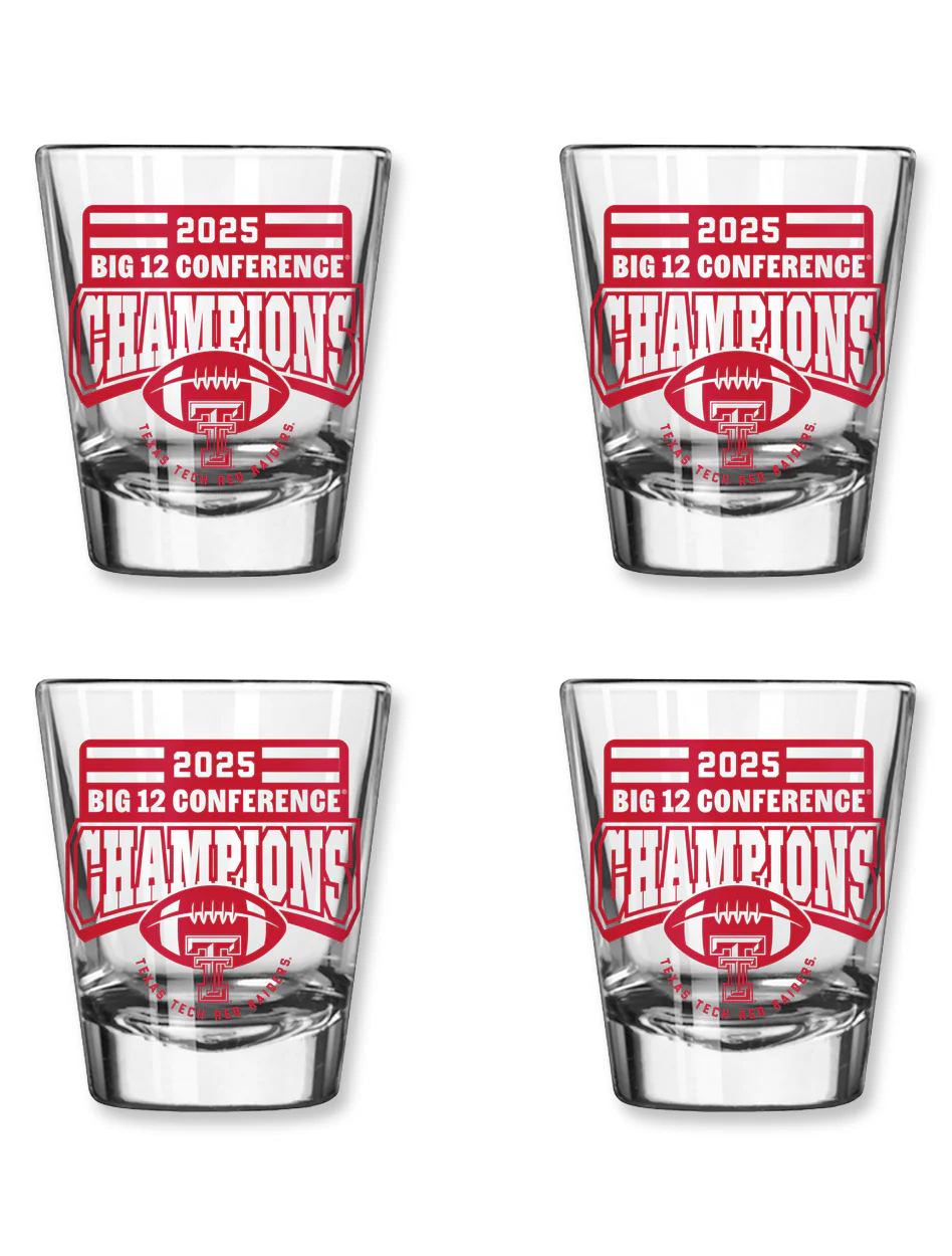 Texas tech Big 12 CHAMPS 2oz Shot Glass - 4 Piece