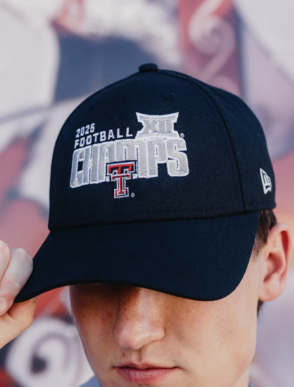 Texas Tech Big 12 CHAMPS - NEW ERA HAT - Locker Room Replica - BLACK