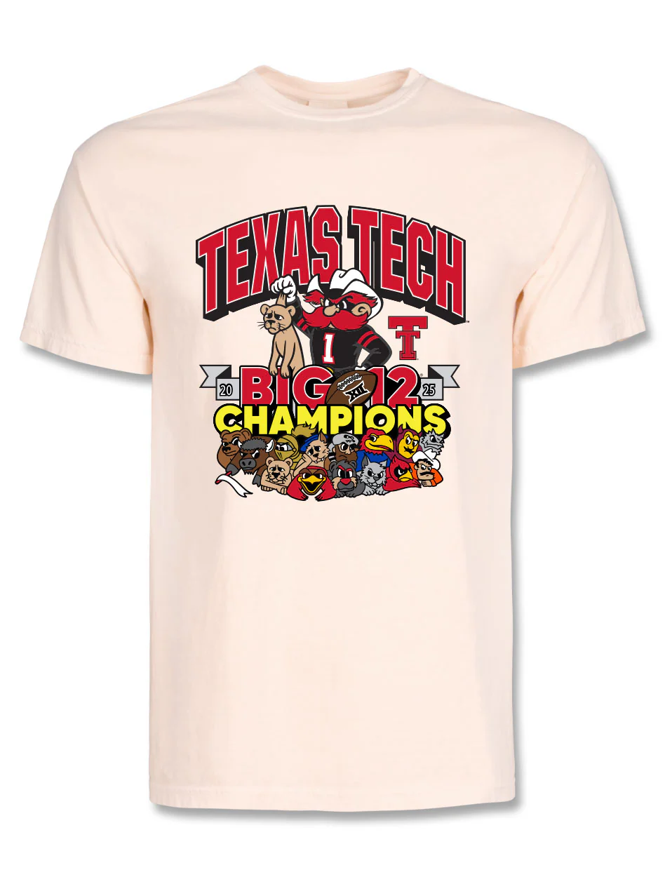 Texas Tech Big 12 CHAMPS - T-Shirt - Crushed It - IVORY