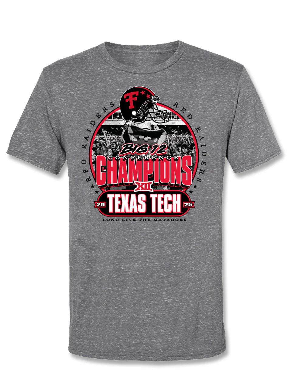 Texas Tech Big 12 CHAMPS - T-Shirt - Parade - Triblend Grey