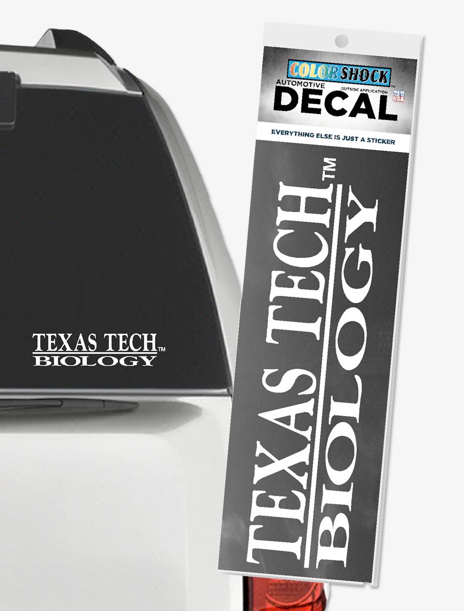 Texas Tech Biology White Decal - Image 3