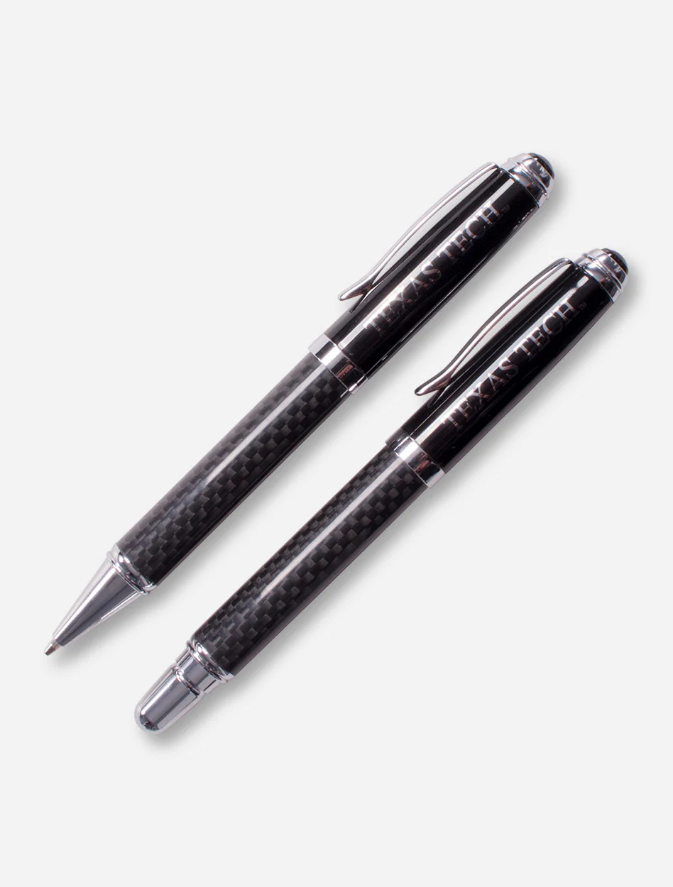 Texas Tech Carbon Fiber Rollerball and Mechanical Pencil Set - Image 2