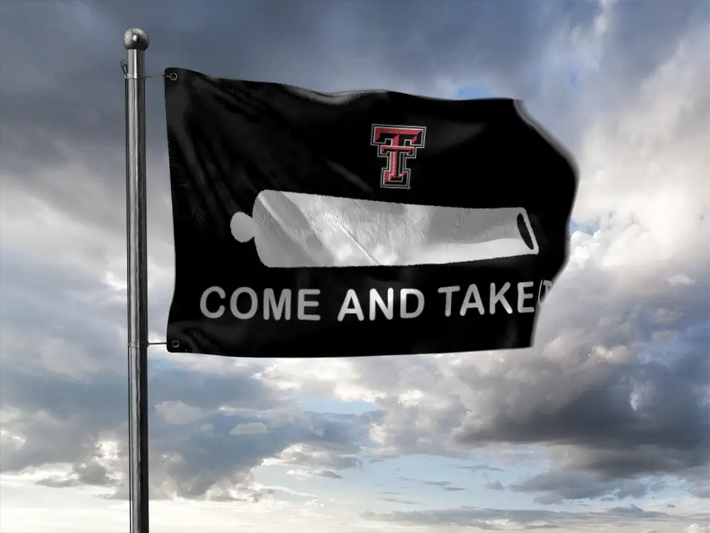 Texas Tech "Come & Take It" 3'x5' Black Deluxe Flag - Image 2