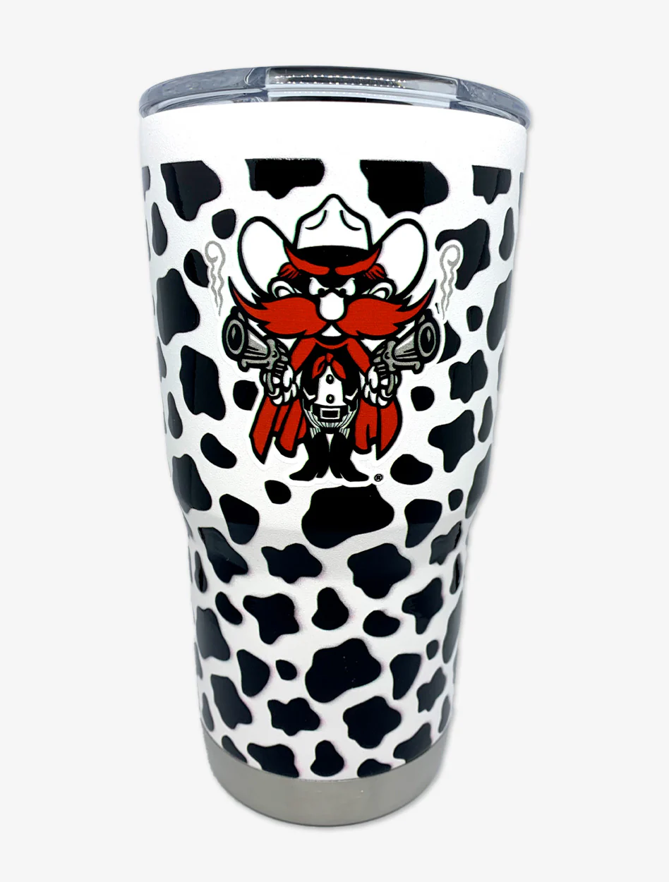 Texas Tech "Cow Print" 20oz Double Walled Travel Tumbler - Image 2