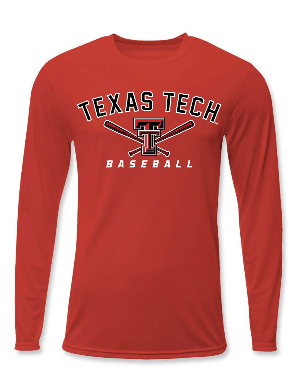 Texas Tech Baseball "Cross Bars" Athletic Fabric Long Sleeve Shirt - Image 2