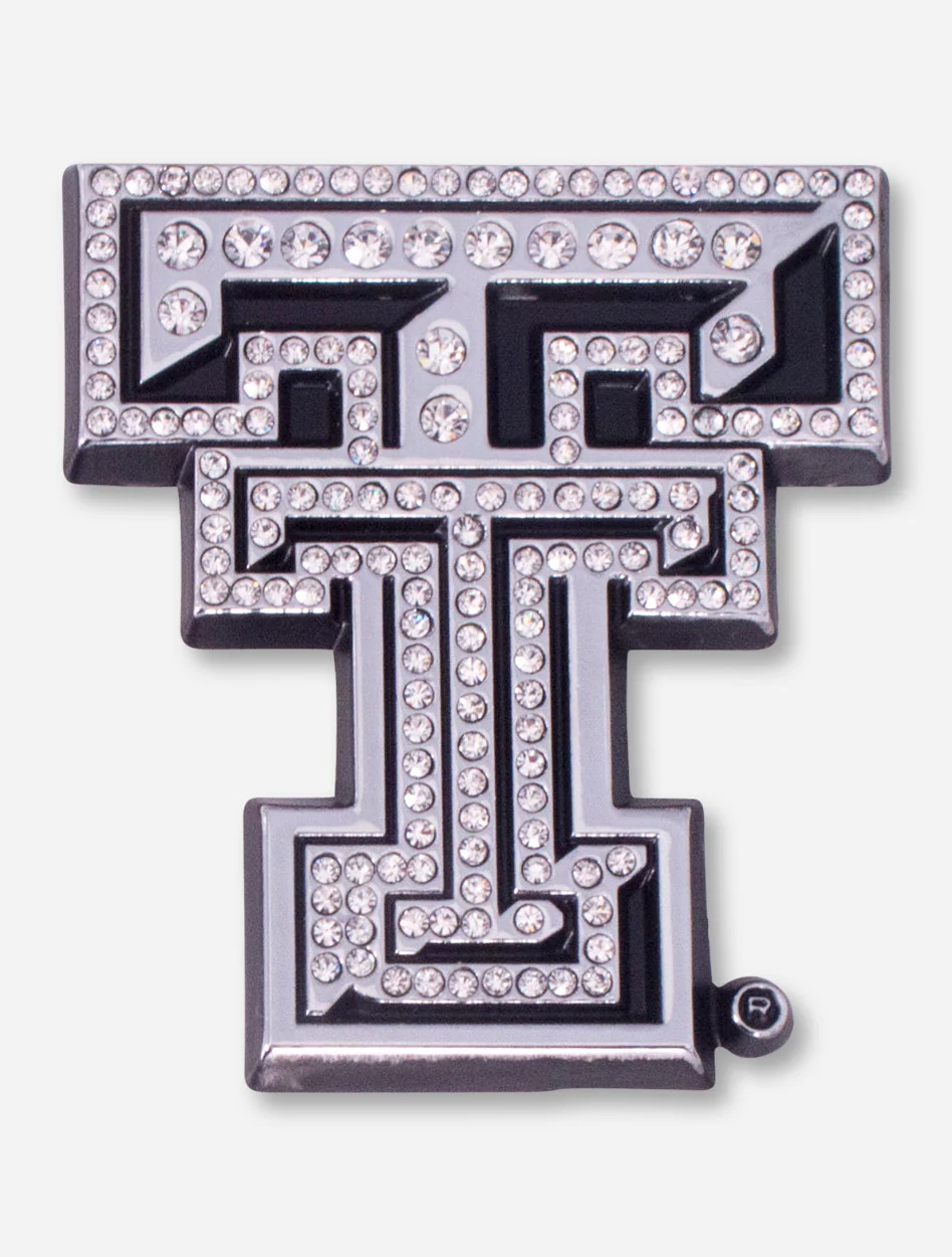 Texas Tech Crystal Chrome Double T Car Emblem