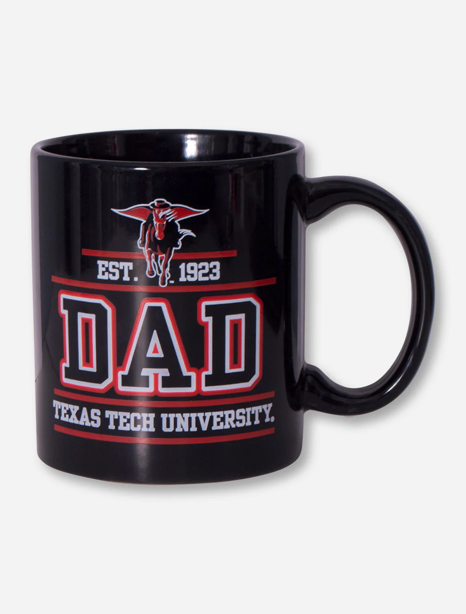 Texas Tech DAD on Black Coffee Mug