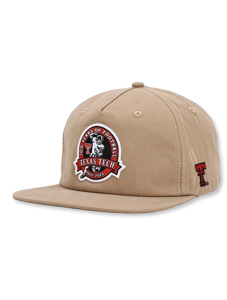 Texas Tech Dark Horse "100 Year Football" Vintage Khaki Snapback Cap