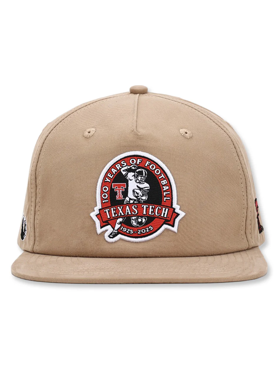 Texas Tech Dark Horse "100 Year Football" Vintage Khaki Snapback Cap - Image 2