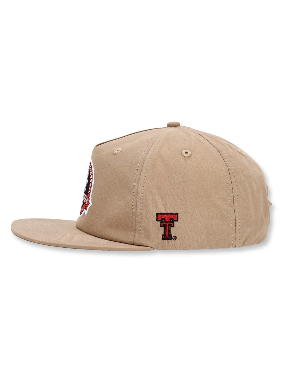 Texas Tech Dark Horse "100 Year Football" Vintage Khaki Snapback Cap - Image 3