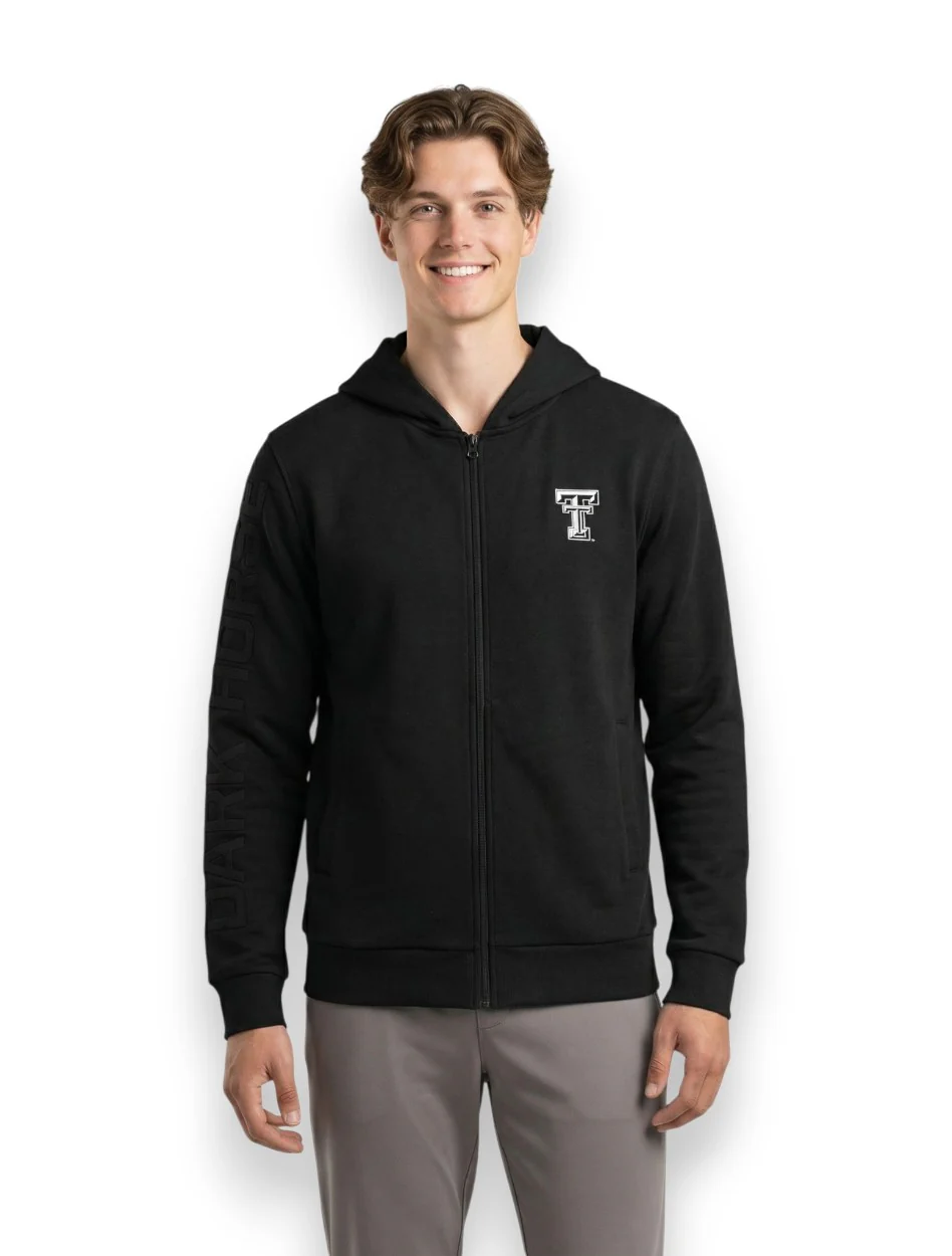 Texas Tech Dark Horse "Blacktop" Pro Full Zip Hoodie - Image 2