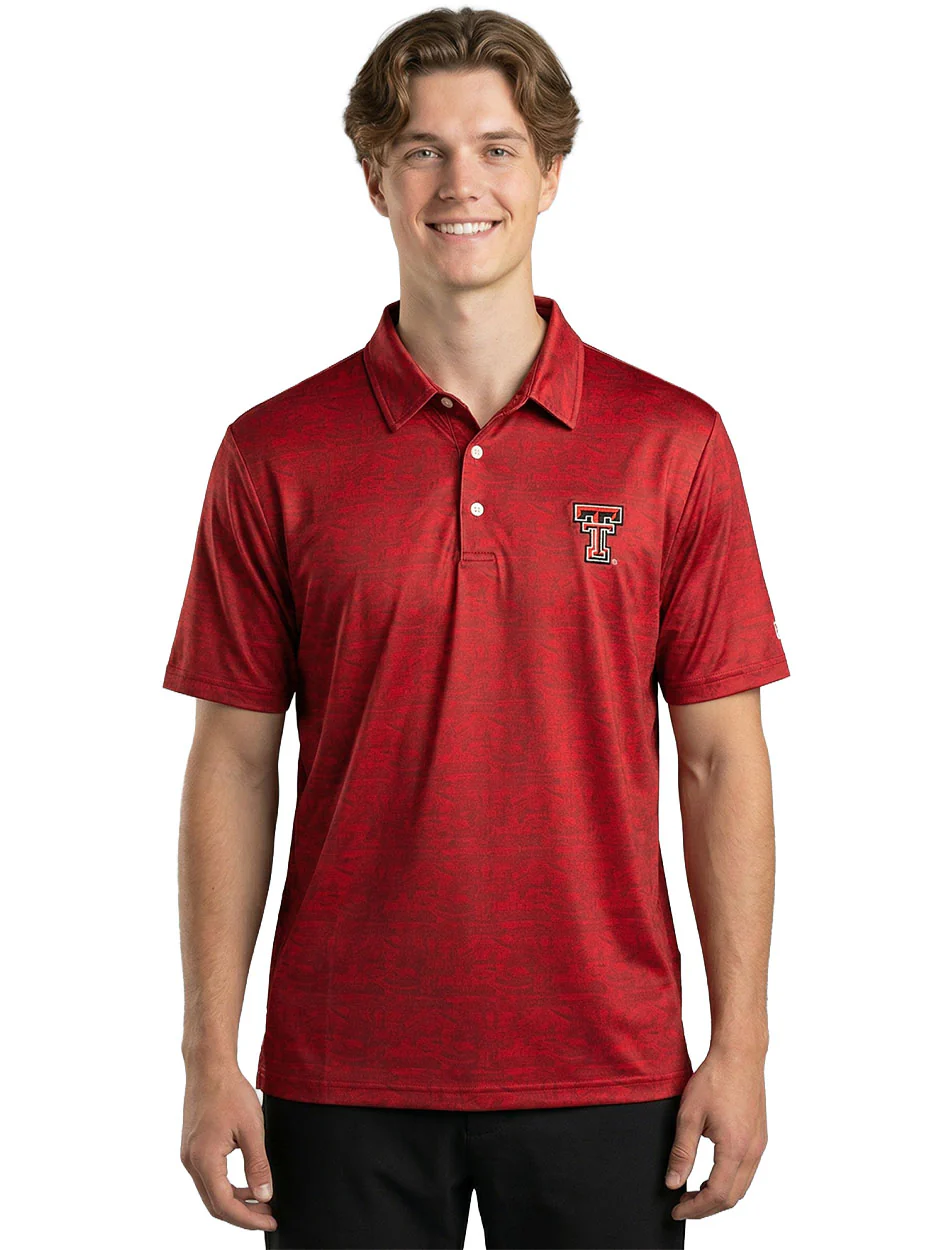 Texas Tech Dark Horse "Campus Tile" Premium Red Men's Polo