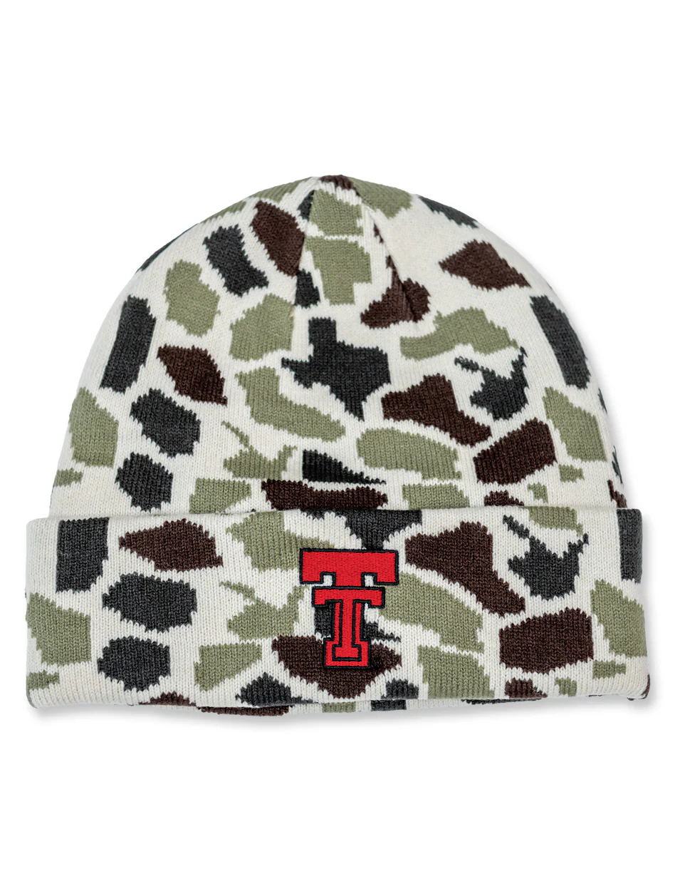 Texas Tech Dark Horse "Guns Up" Camo Beanie