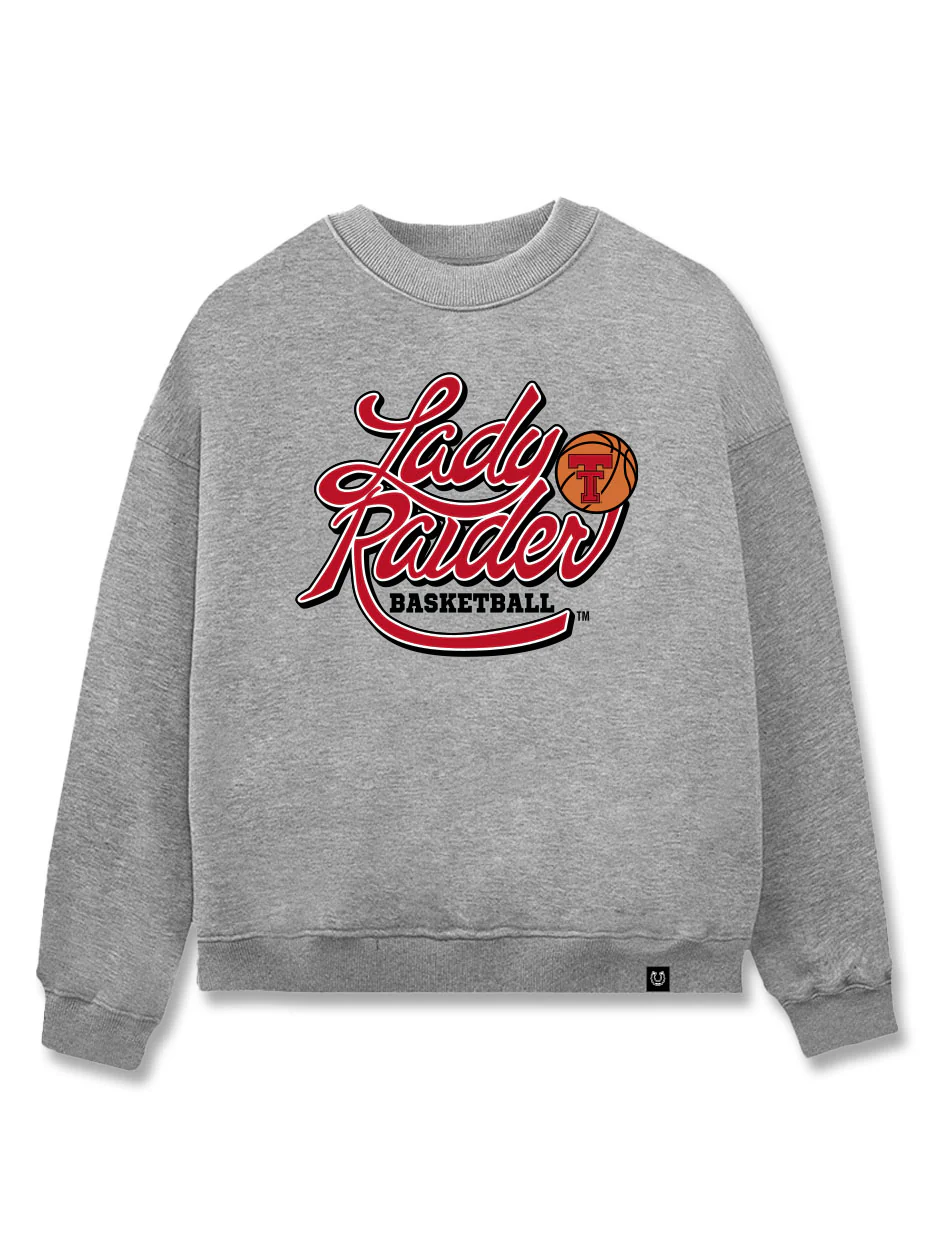 Texas Tech Dark Horse "Lady Raider Velvet" Grey Crew Sweatshirt - Image 3