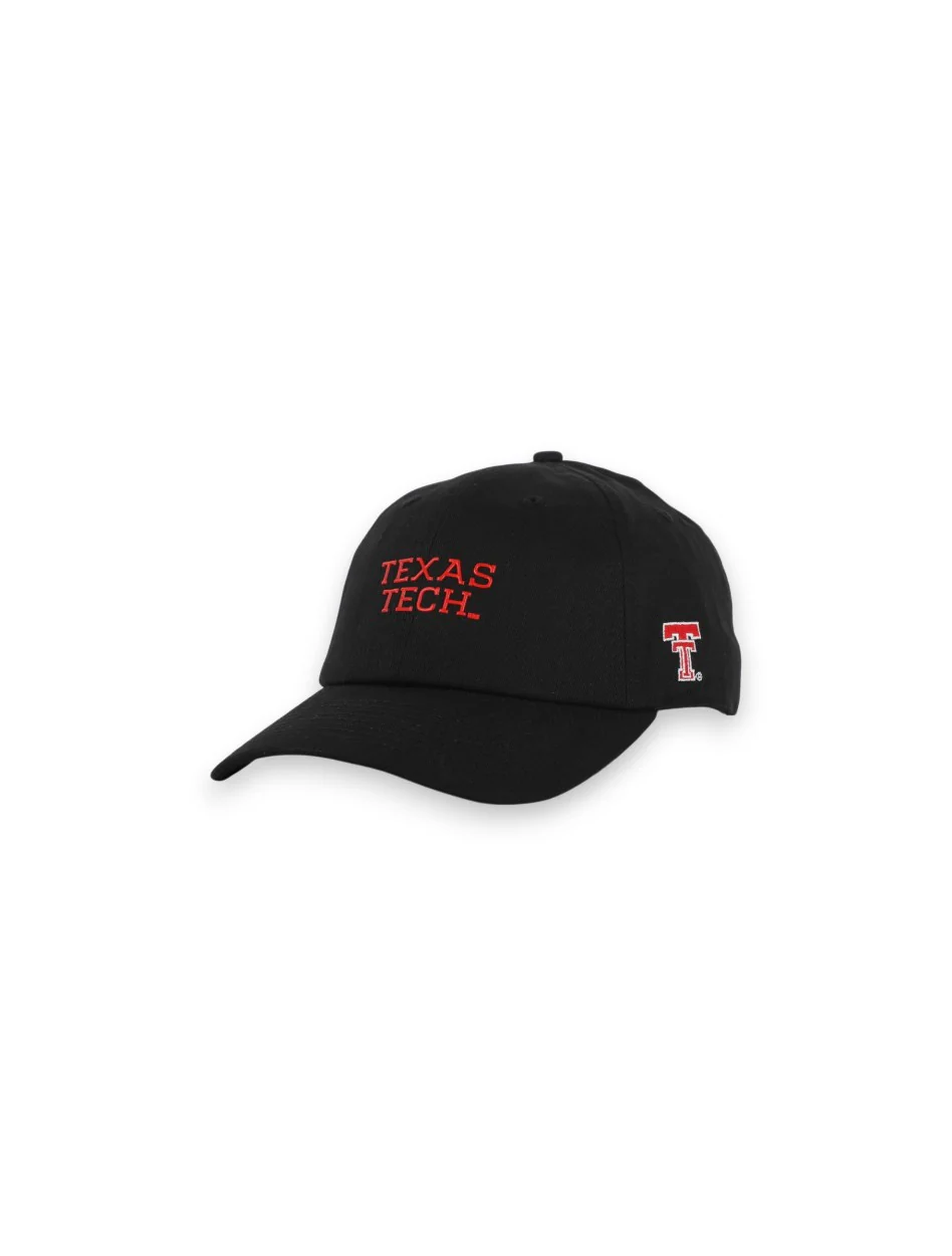 Texas Tech Dark Horse "Mini Word Mark" Black Adjustable Cap