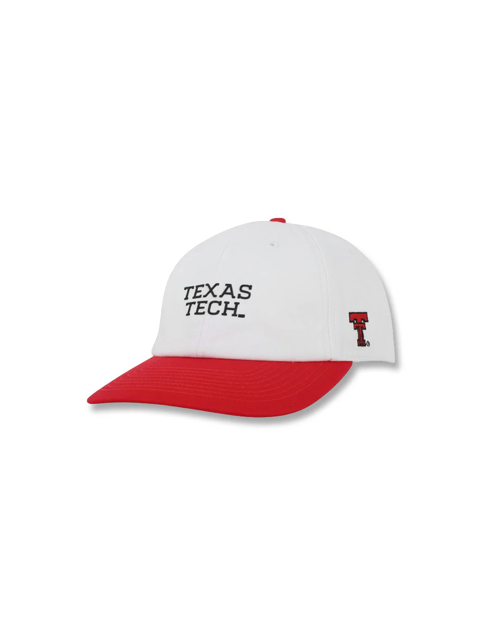 Texas Tech Dark Horse "Mini Word Mark" White Adjustable Cap