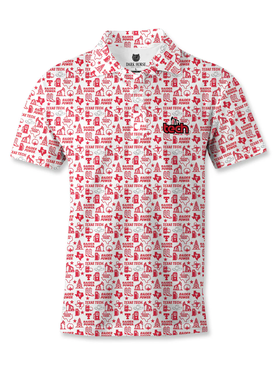 Texas Tech Dark Horse Raider Power "Oilfield Icon" Premium Polo
