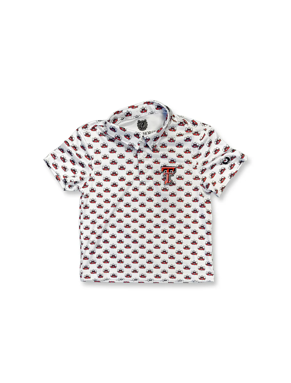 Texas Tech Dark Horse "Raider Red Mini" TODDLER White Polo