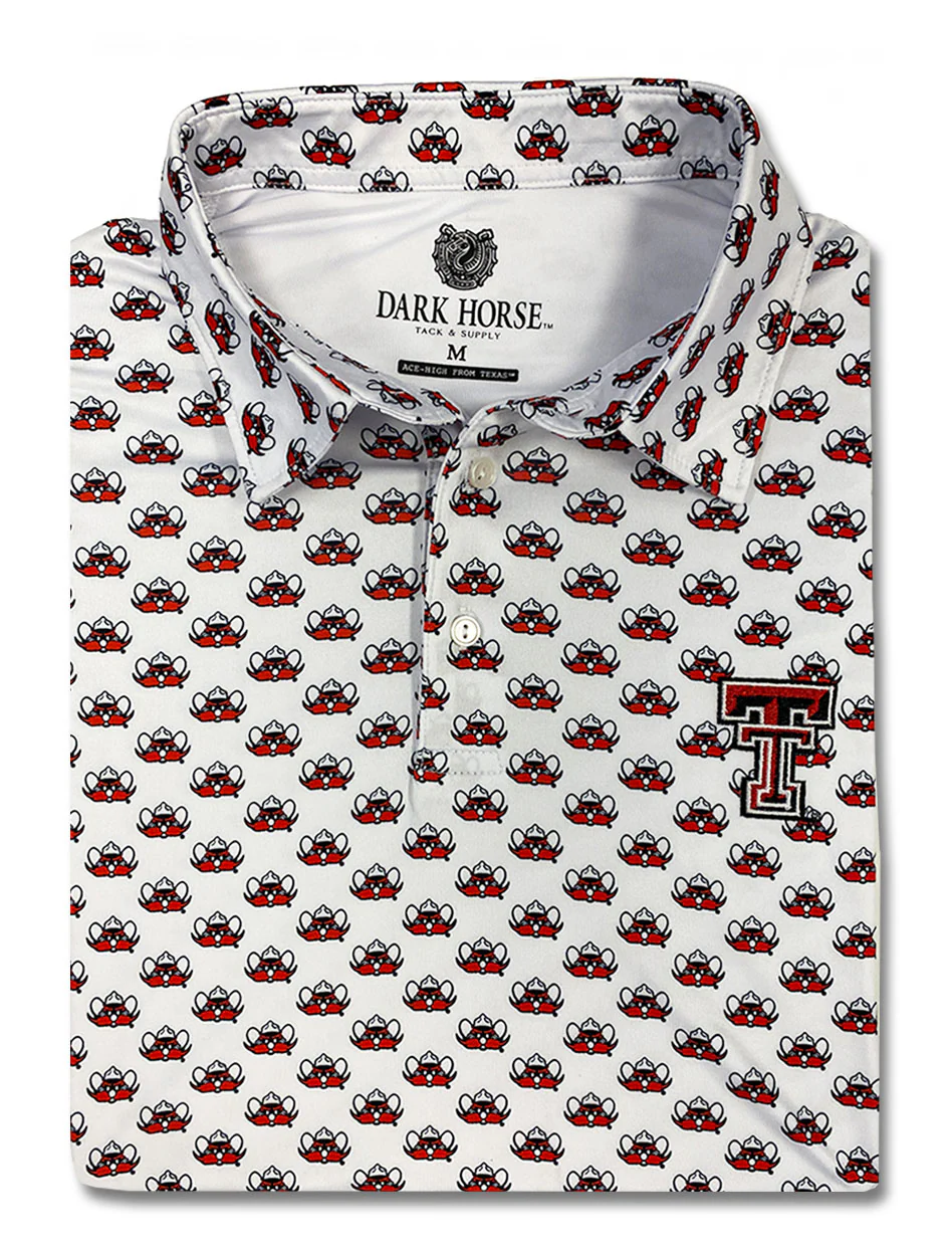 Texas Tech Dark Horse "Raider Red" Premium White Men's Polo
